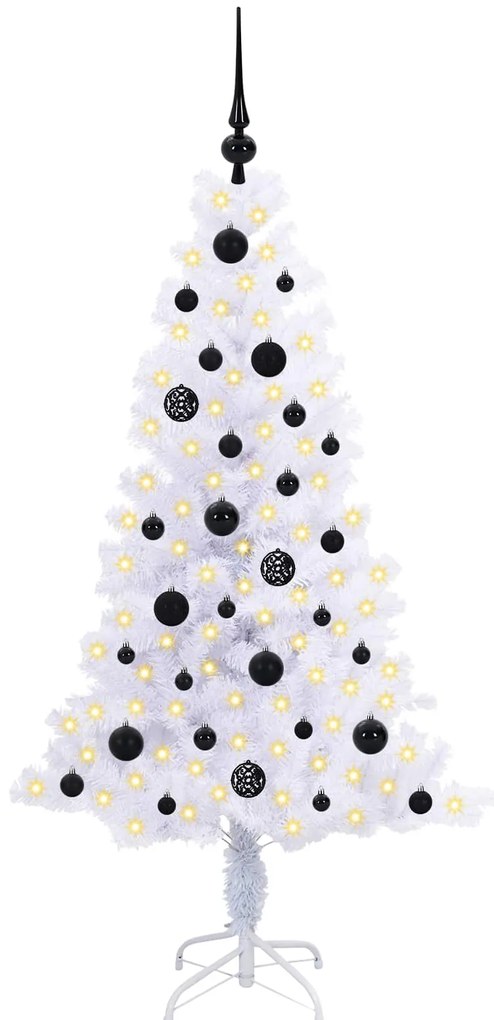 vidaXL Τεχνητό Χριστουγεννιάτικο Δέντρο Λευκό 150 cm PVC και Χάλυβας