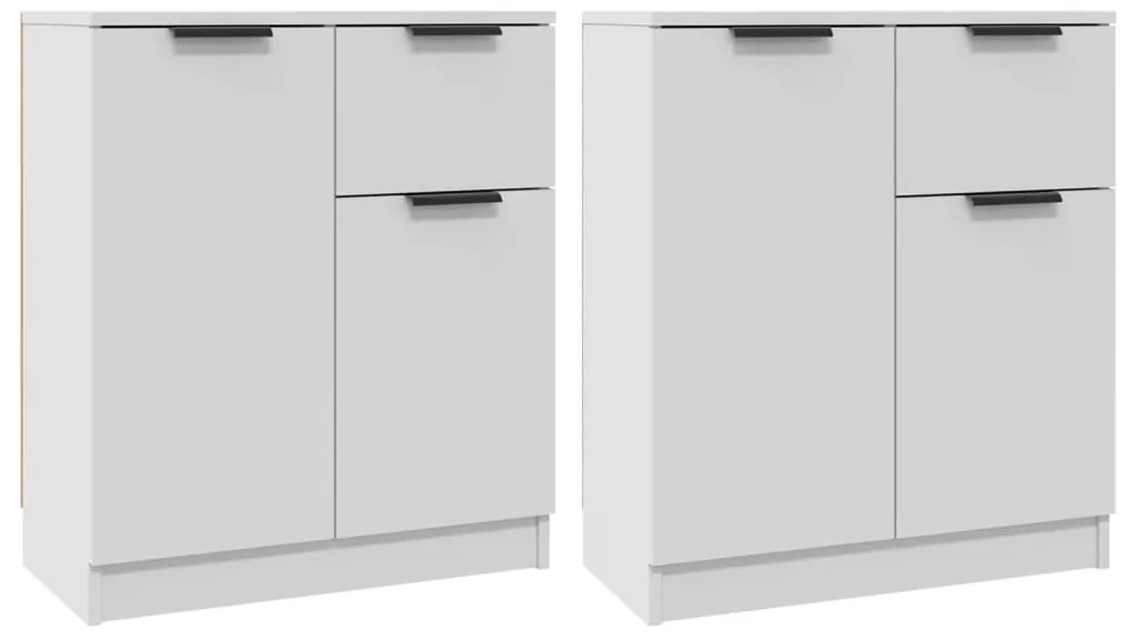 vidaXL Ντουλάπια 2 τεμ. άσπρο 60x30x70 εκ. Επεξεργασμένο Ξύλο