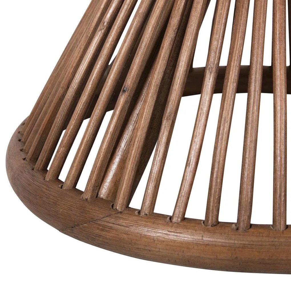 Τραπεζάκι σαλονιού Βοηθητικό CIRCE Φυσικό Rattan σε Καφέ Φ40x45,5Υεκ. 40x40x45.5 εκ.