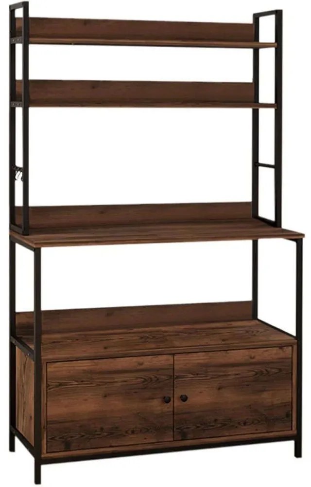 Ραφιέρα Severo 0242242 101x36x160cm Black-Walnut