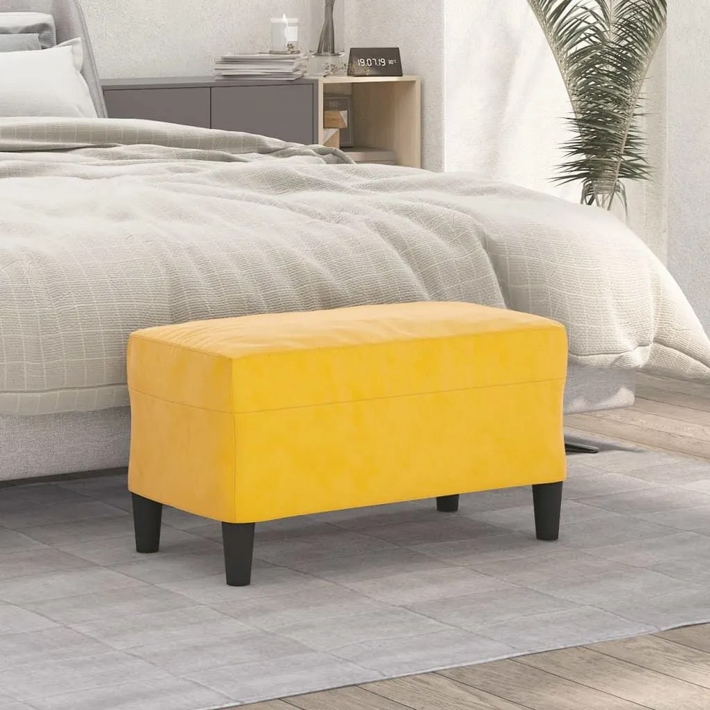Πάγκος Κίτρινο 70 x 35 x 41 εκ. Βελούδινος 349403