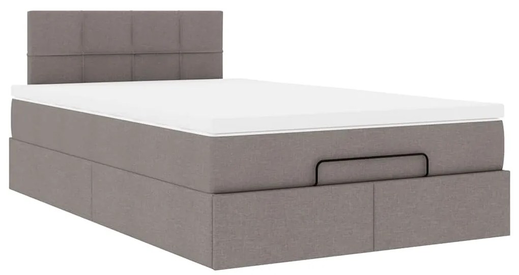 vidaXL Οθωμανικό κρεβάτι με στρώμα Taupe 120x200cm ύφασμα