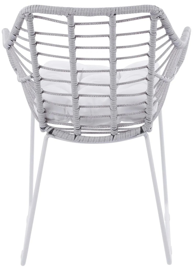 Καρέκλα - Πολυθρόνα RADLEY C5300.02 Μεταλλική Λευκή Mατ με Wicker Γκρί 61x64x82 εκ. 61x64x82 εκ.