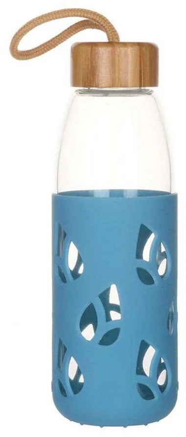 Μπουκάλι PKV-001 550ml Clear-Blue Pebbly Γυαλί,Σιλικόνη