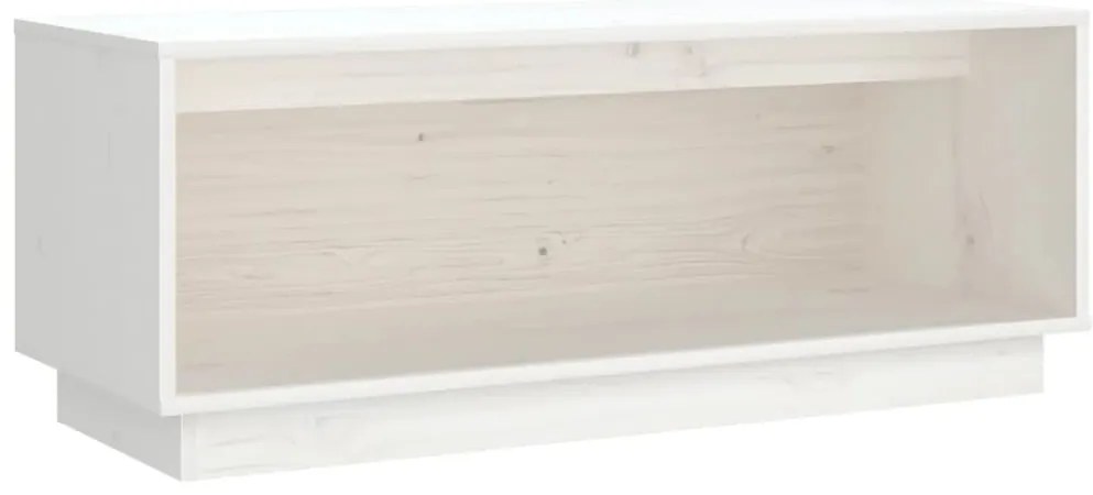vidaXL Έπιπλο Τηλεόρασης Λευκό 90x35x35 εκ. από Μασίφ Ξύλο Πεύκου