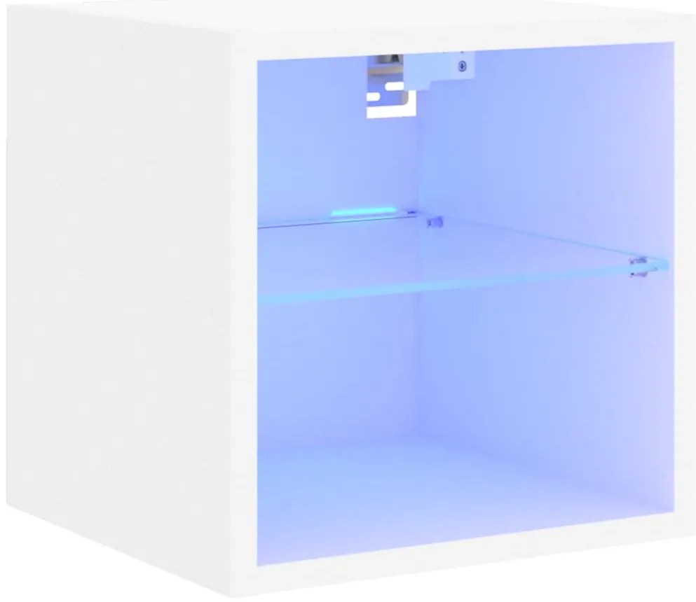 vidaXL Έπιπλο Τοίχου Τηλεόρασης με LED Λευκό 30 x 28,5 x 30 εκ.