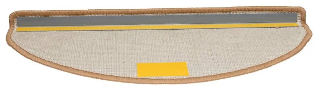 vidaXL Πατάκια Σκάλας Μοκέτα 15 τεμ. Μπεζ 65 x 21 x 4 εκ.