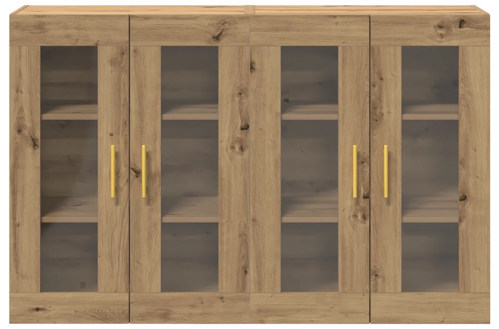 vidaXL Κρεμαστά Ντουλάπια 2 τεμάχια Καρυδιά 69,5x34x90 εκ Επεξεργασμένο Ξύλο