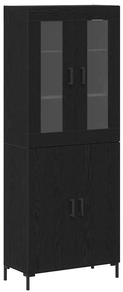 vidaXL Highboard Επιτοίχιο 2 pcs Μαύρη δρυς 69.5 x 34 x 180 εκ.