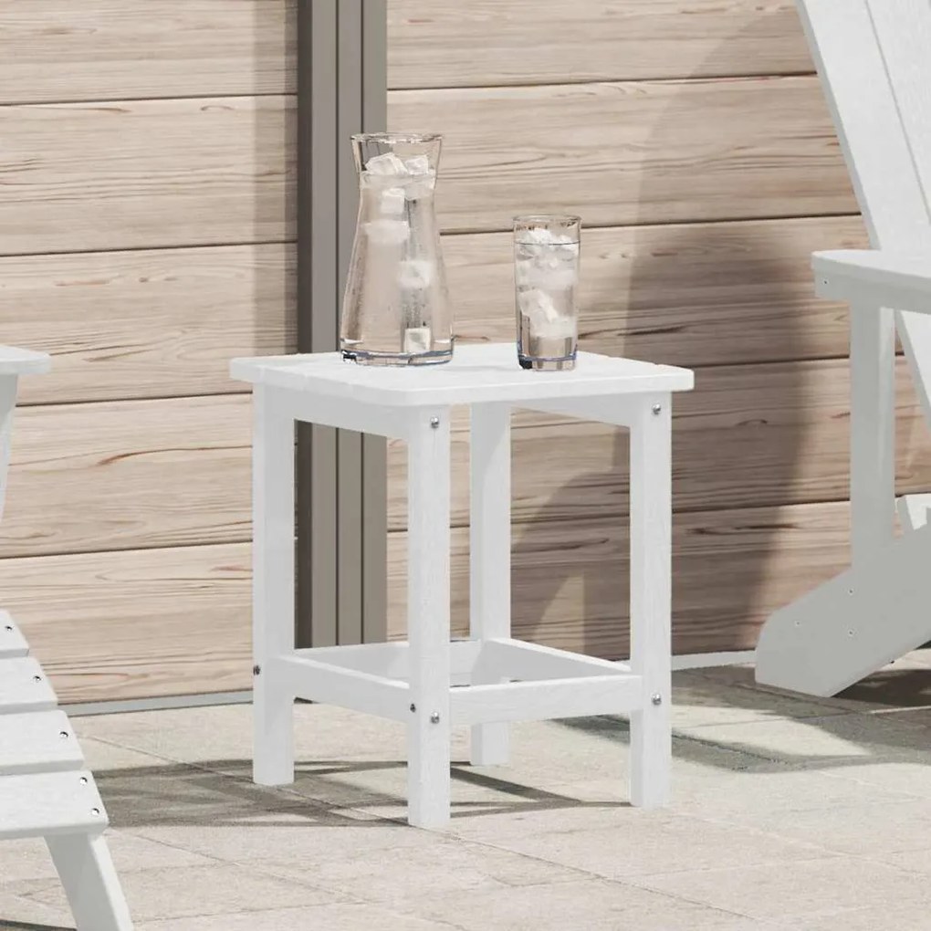 vidaXL Πλευρικό Τραπέζι Adirondack Λευκό 38x38x45 εκ. από HDPE