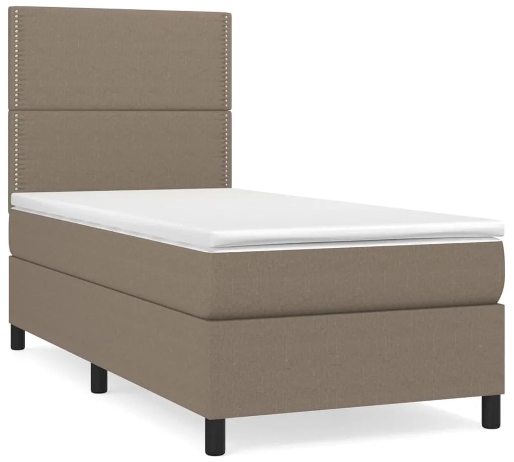 vidaXL Κρεβάτι Boxspring με Στρώμα Taupe 80x200 εκ. Υφασμάτινο