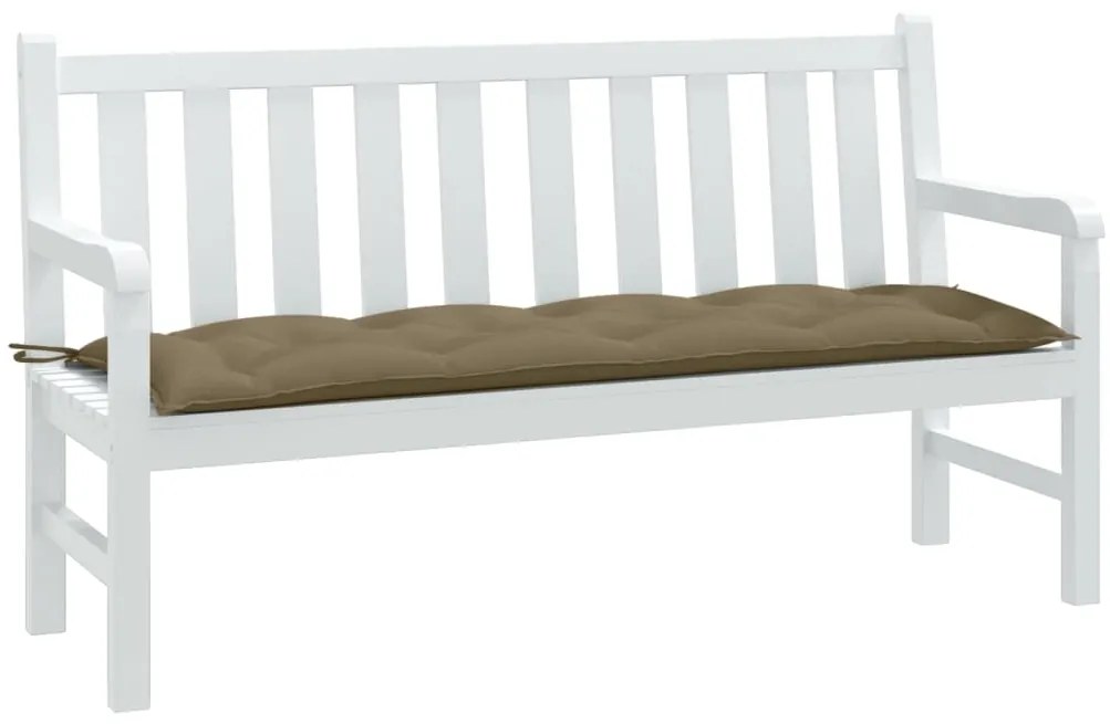 vidaXL Μαξιλάρια Πάγκου Κήπου 2 Τεμ. Taupe Μελανζέ 150x50x7 εκ. Ύφ.
