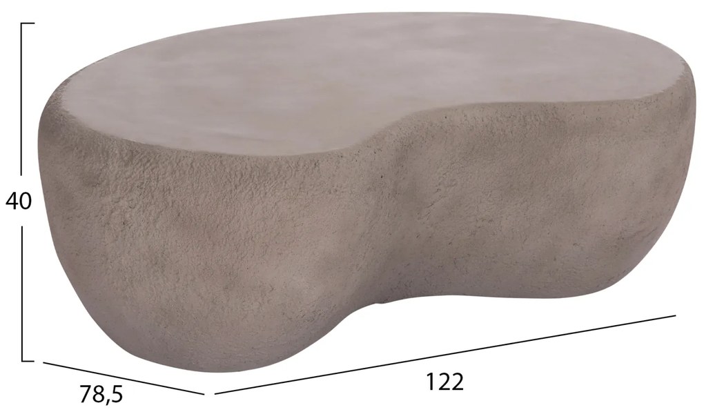 ΤΡΑΠΕΖΙ ΣΑΛΟΝΙΟΥ GERSON HM18151.03L FIBER CEMENT ΣΕ ΓΚΡΙ--122x78,5x40Υεκ.