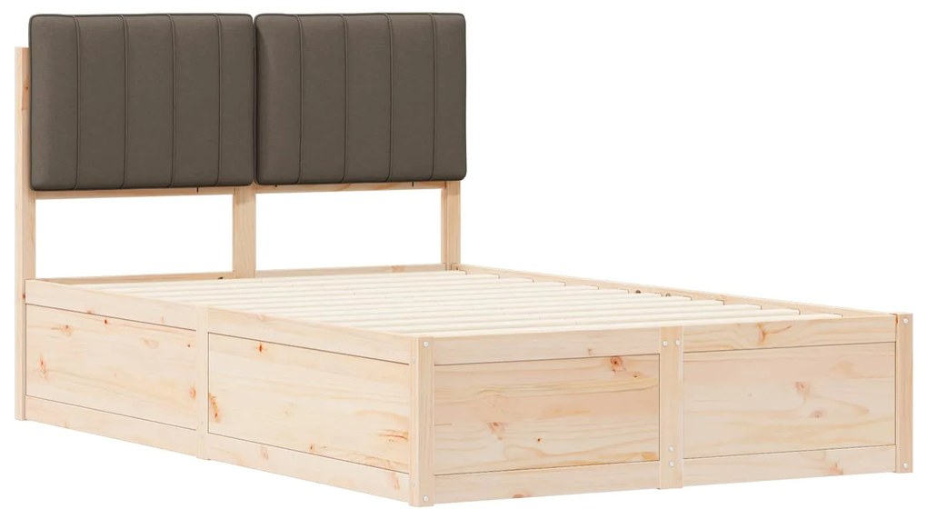 vidaXL Σκελετός Κρεβατιού με Επενδεδυμένο Κεφαλάρι Taupe 120 x 200 cm