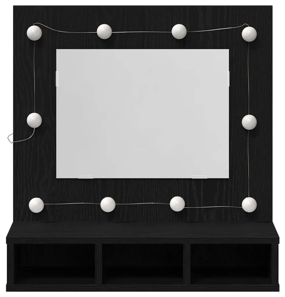 vidaXL Ντουλάπα Καθρέφτη με ράφι Μαύρη δρυς 62 x 31.5 x 62 εκ.