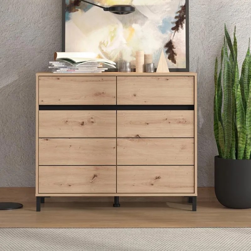 Μπουφές - Κομότα MARRON 106 2K2F2V Artisan oak - Μαύρο 106x40x90εκ. 106x40x90 εκ.