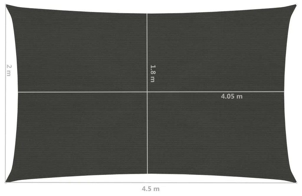 Πανί Σκίασης Ανθρακί 2 x 4,5 μ. από HDPE 160 γρ./μ² - Ανθρακί