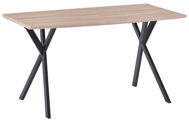 Τραπέζι Alarick Με Mdf Επιφάνεια Sonama &amp; Μεταλλικά Πόδια 140x80x75υ Εκ.