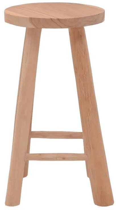 Σκαμπό Charloce teak ξύλο σε φυσική απόχρωση Φ35x62εκ 35x35x62 εκ.