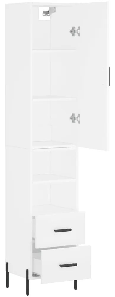 vidaXL Ντουλάπι Λευκό 34,5 x 34 x 180 εκ. από Επεξεργασμένο Ξύλο