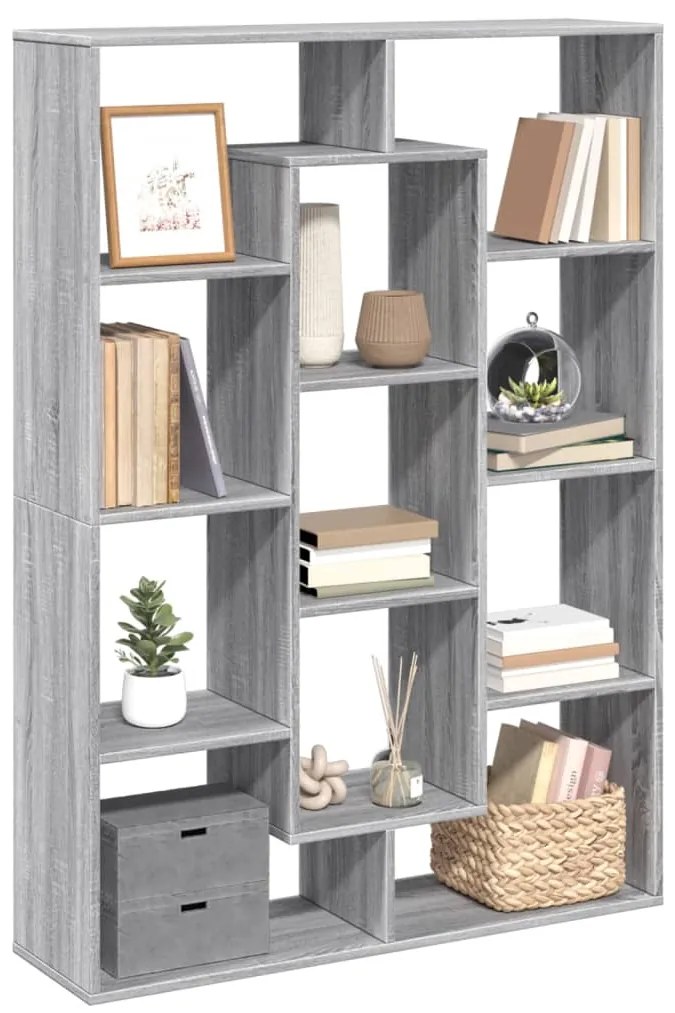 vidaXL Βιβλιοθήκη Γκρι Sonoma 102x29x143 εκ. από Επεξεργασμένο Ξύλο