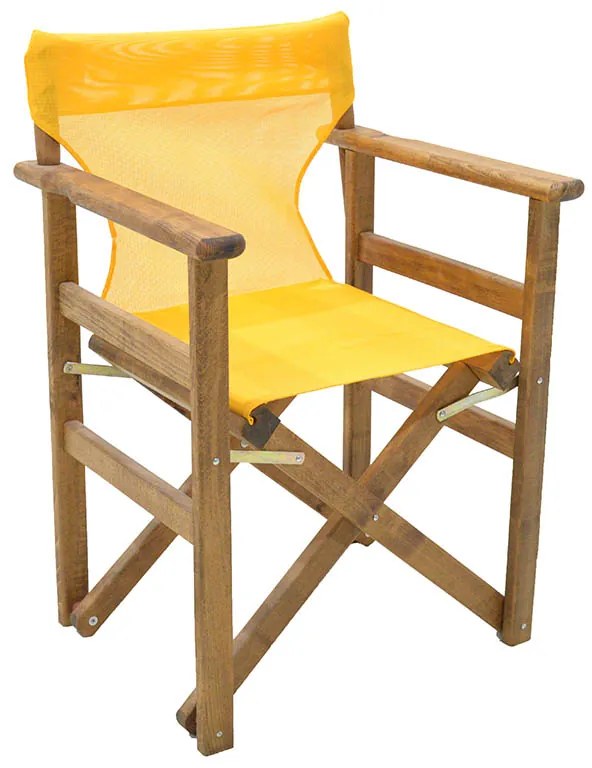 237-000018 Καρέκλα-πολυθρόνα σκηνοθέτη Retto pakoworld μασίφ ξύλο οξιάς καρυδί-πανί κροκί 61,0x51,0x86,0εκ Solid wood beech WALNUT - DARK YELLOW, 1 Τεμάχιο
