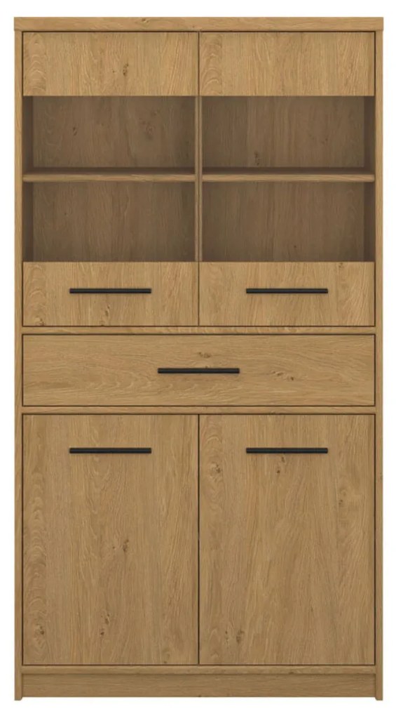 Βιτρίνα Pavi Βελανιδιά 84.3x33.8x156.4cm - TO-PAVI2D2W1S-LOW