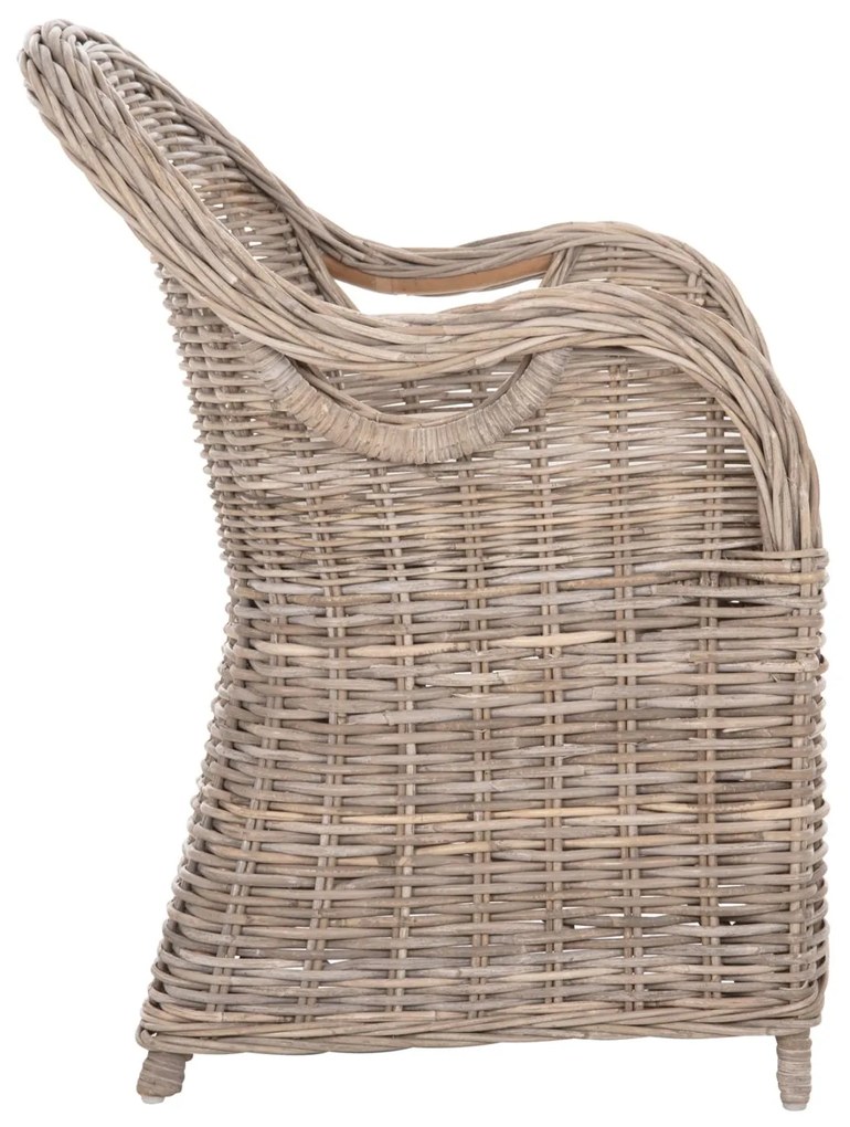 Καρέκλα - Πολυθρόνα KEYLA C9536 Καφέ Rattan με Εκρού Μαξιλάρι 63x65x87Υεκ. 63x65x87 εκ.