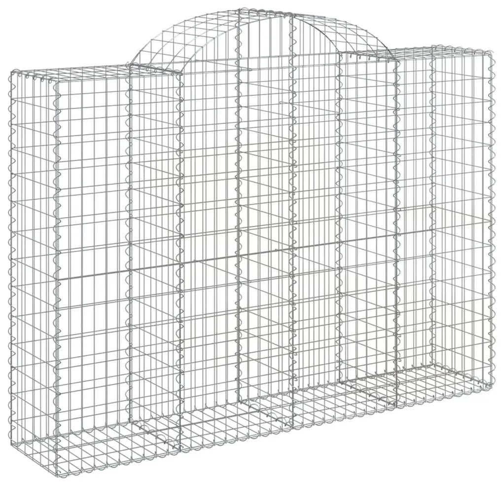 Συρματοκιβώτια Τοξωτά 12 τεμ. 200x50x140/160 εκ. Γαλβαν. Ατσάλι - Ασήμι