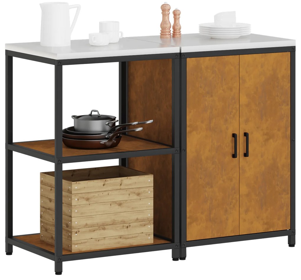 vidaXL Σετ Αποθήκευσης Κουζίνας 2 pcs Σκ rusty 120 x 50 x 92 εκ.