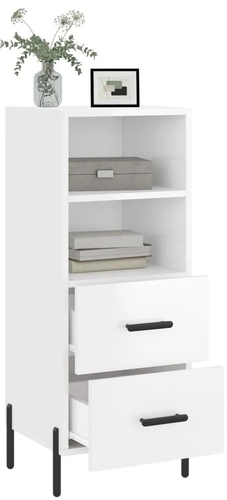 vidaXL Ντουλάπι Γυαλιστερό Λευκό 34,5x34x90 εκ. Επεξεργασμένο Ξύλο