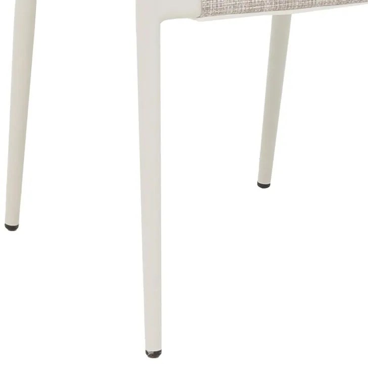 Καρέκλα κήπου Elation Αλουμινίου Στοιβαζόμενη με Λευκό σκελετό -Textline γκρί & rattan Φυσικό 57x56x78 εκ. 56x52x76 εκ.