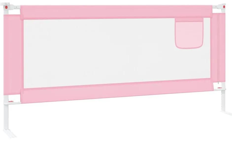 Μπάρα Κρεβατιού Προστατευτική Ροζ 200 x 25 εκ. Υφασμάτινη - Ροζ