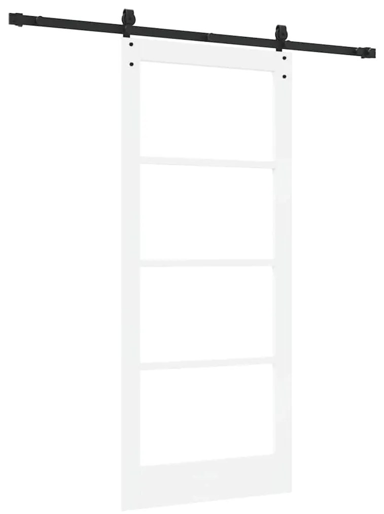 vidaXL Ολισθητή Πόρτα Λευκό 86 x 198.5 cm Ξύλο και μέταλλο