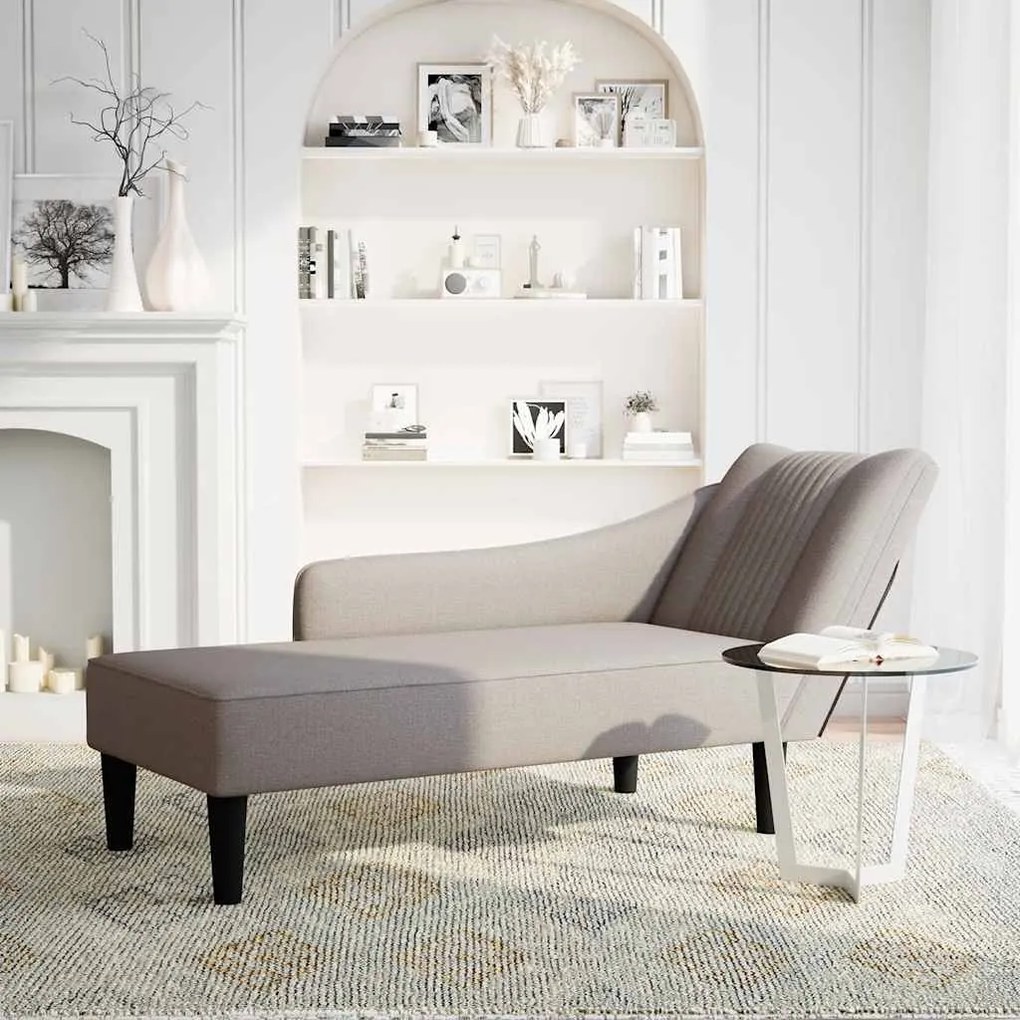 vidaXL Σαλόνι πολυθρόνας με δεξί μπράτσο Ύφασμα Taupe