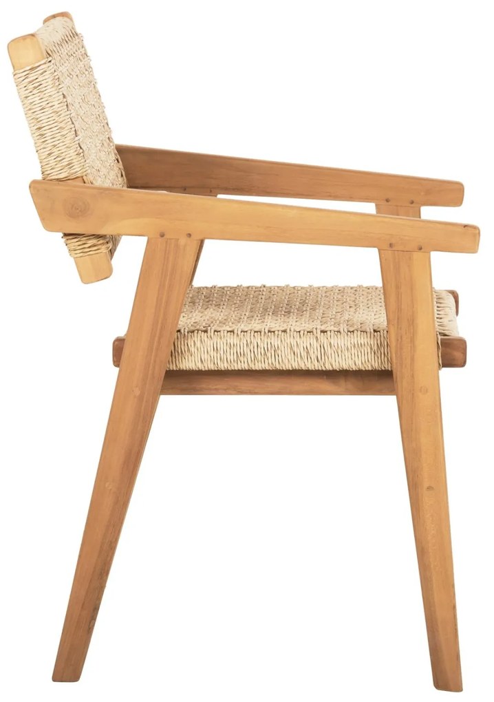 Πολυθρόνα BJORN Μασίφ Ξύλο Teak Φυσικό και Σχοινί 54,5x61x85Yεκ. 54.5x61x85 εκ.
