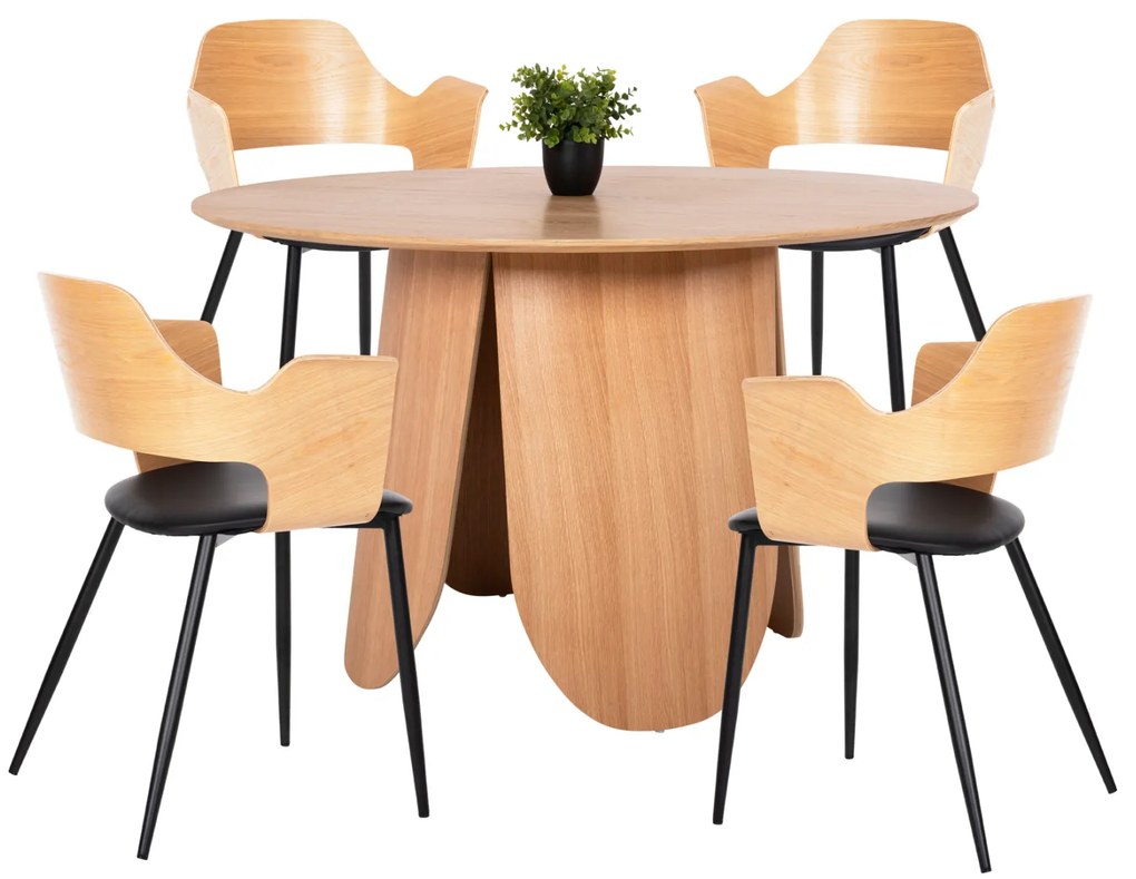 ΣΕΤ ΤΡΑΠΕΖΑΡΙΑ ΕΣΩΤ. ΧΩΡΟΥ 5ΤΜΧ HM11972 ΤΡΑΠΕΖΙ DENTY & 4 ΚΑΡΕΚΛΕΣ VELP(ΟΑΚ-ΓΚΡΙ)