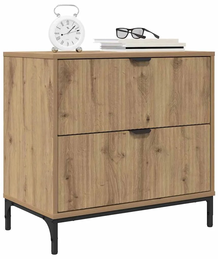 vidaXL Κομοδίνο artisan δρυς 63.5 x 36 x 61 εκ Επεξεργασμένο ξύλο