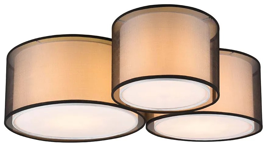 Φωτιστικό Οροφής Trio Lighting Burton 611490332 Μαύρο - Λευκό