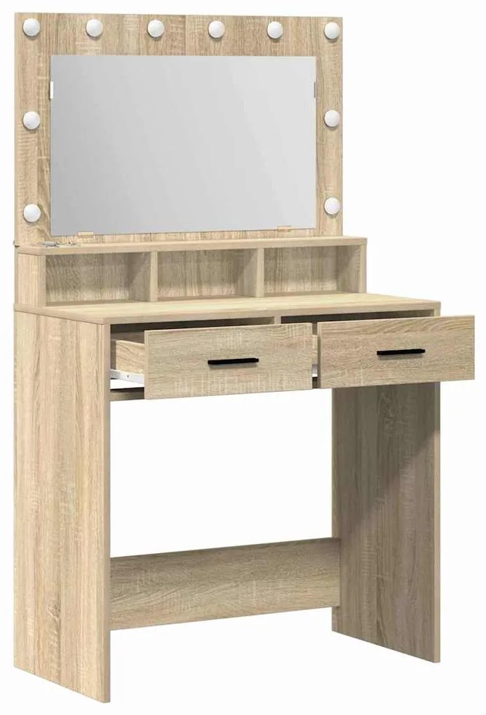 vidaXL Κομοδίνο Sonoma Δρυς 79 x 41 x 135 cm Επεξεργασμένο ξύλο