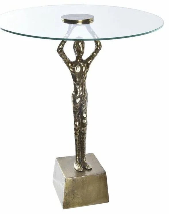 Βοηθητικό Τραπέζι DKD Home Decor Κρυστάλλινο Χρυσό Αλουμίνιο 46 x 46 x 57 cm