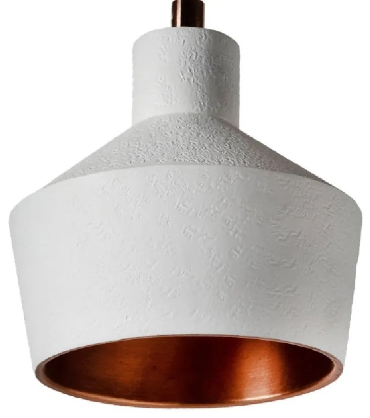 Ceiling Light S Line Ø12cm Κρεμαστό Lustre Σφυρήλατο Στρογγυλό Λευκό SS114-0091