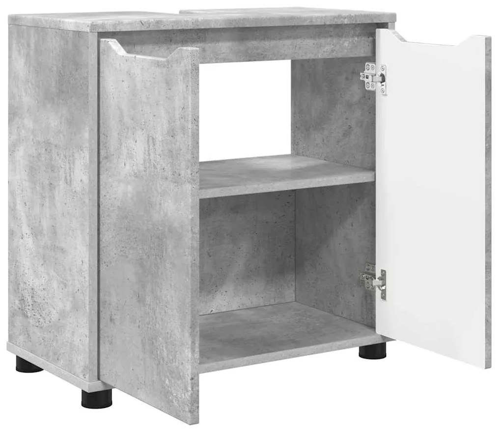 vidaXL Ντουλάπα νιπτήρα μπάνιου με ράφι Σκυρόδεμα Γκρι 60 x 30 x 60 cm