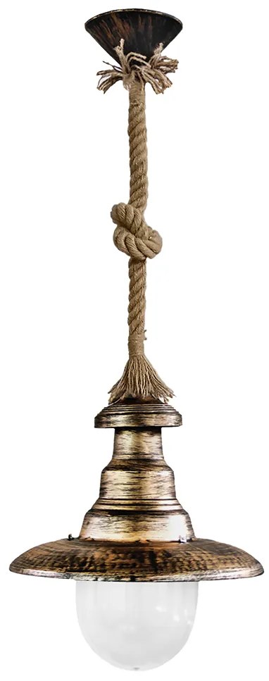 Φωτιστικό Οροφής Μονόφωτο Heronia Pyrofani 31-0056 Rope/Bronze