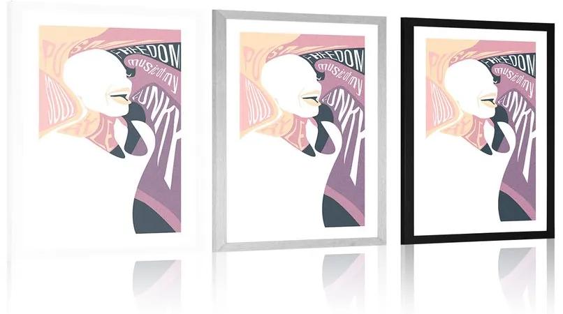 Αφίσα με παρπαστού Γυναίκα με αφιέρωση σε απαλά χρώματα - 40x60 silver