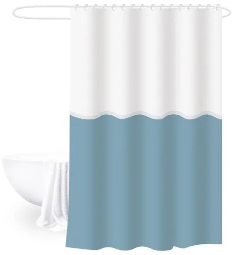 Κουρτίνα Μπάνιου Δίχρωμη 180x180εκ. Polyester Bliss White-Aqua 2435950