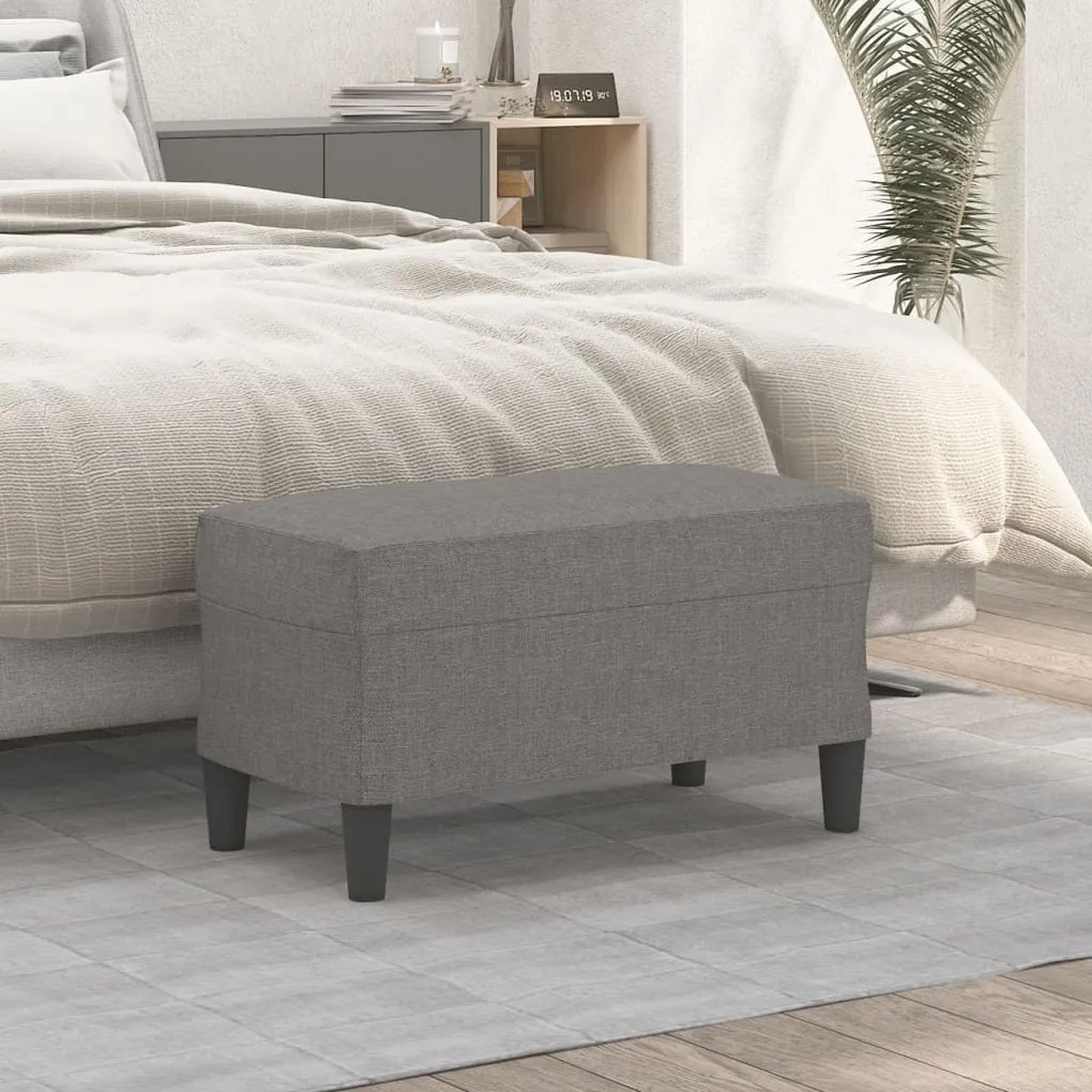 vidaXL Πάγκος Σκούρο Γκρι 70 x 35 x 41 εκ. Υφασμάτινος
