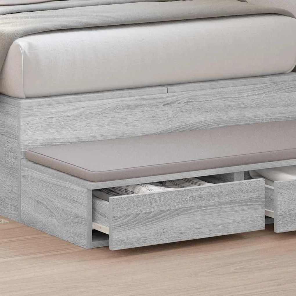 vidaXL Συρτάρια κρεβατιού με συρτάρι Γκρι sonoma 100 x 36.5 x 16.5 εκ
