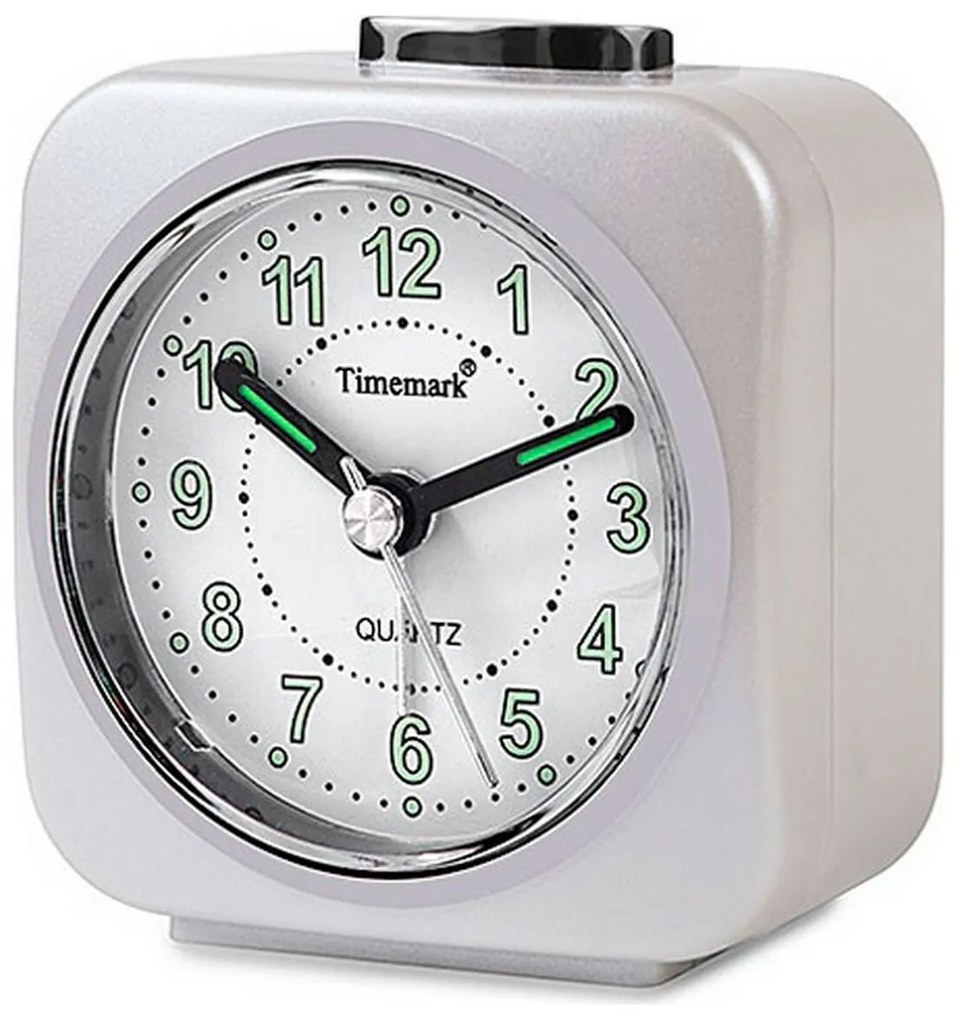 Αναλογικό Ρολόι Ξυπνητήρι Timemark Λευκό Αθόρυβο Με ήχο Νυχτερινή λειτουργία