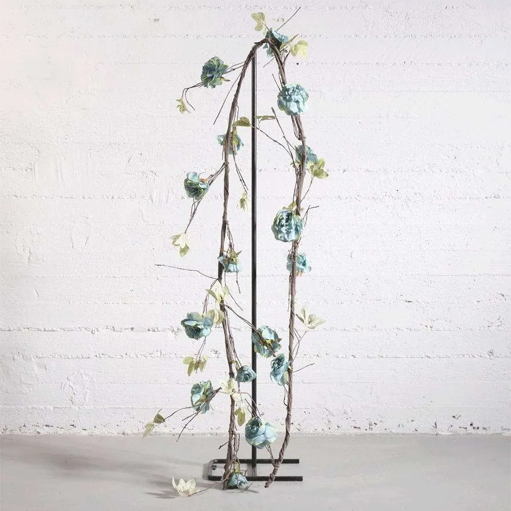 Τεχνητή Γιρλάντα Παιώνια 7090-7 300cm Light Blue Supergreens Polyurethane